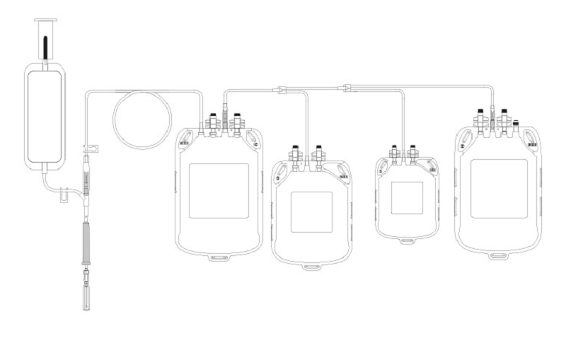 Контейнери для крові людини 4-камерний (RQ450/450/450/450CSmP) CPD-SAGM, 450 мл